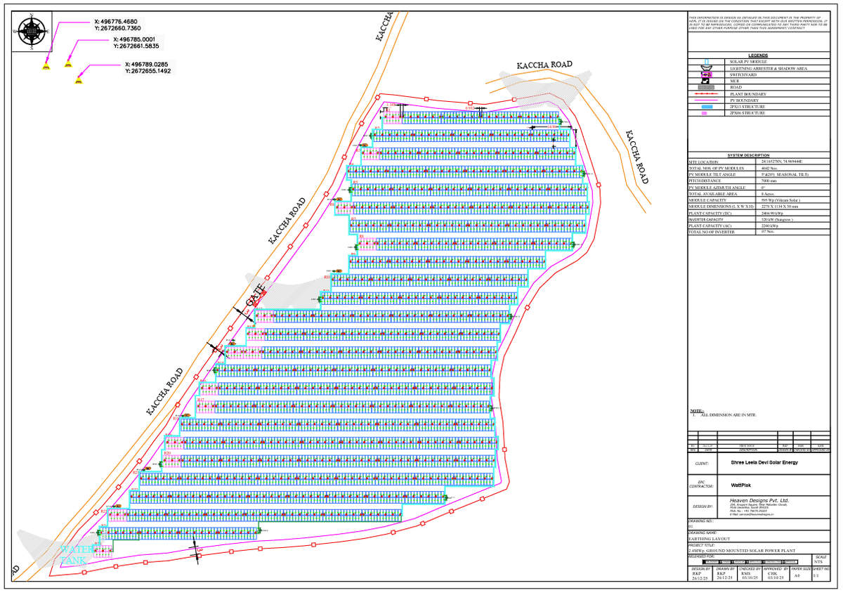 GA layout drawing with plant details
