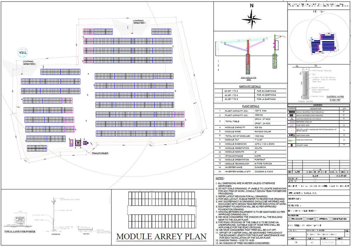 PV array general arrangement layout, Barlai, Jayesh Patidar Solar