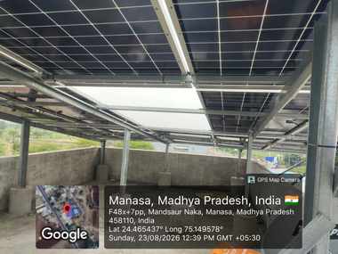 Rooftop solar array at Sawaliya Car Decor, Manasa