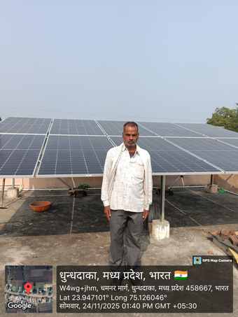 Rooftop solar installation for Bhanwaralal Rathore, Dhudhdka
