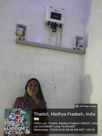 Rooftop solar installation for Laali Bai, Thadoli
