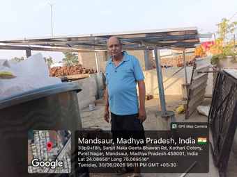 Rooftop solar installation for Ramesh Baluram Rathore, Mandsaur